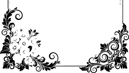 Elegant floral corner design enhances invitations, announcements, and decorative projects with timeless beauty and sophisticated charm.