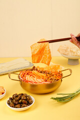 Liuzhou Snail Vermicelli Noodle Soup Chinese Specialty Cuisine Dish with Chopsticks