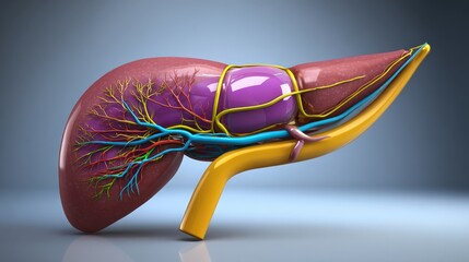 Detailed 3D Model of Human Liver Anatomy for Educational Purposes