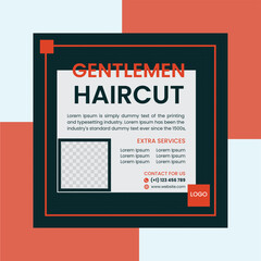 Gentlemen's Haircut social media post design template
