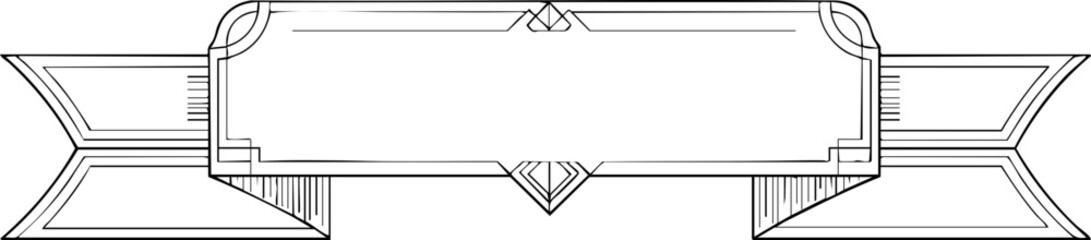 Elegant vintage banner frame with decorative elements for text and titles, perfect for awards and recognition designs