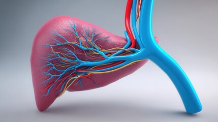 Detailed 3D Visualization of Human Liver Anatomy and Blood Vessels