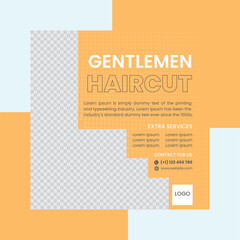 Gentlemen's Haircut social media post design template