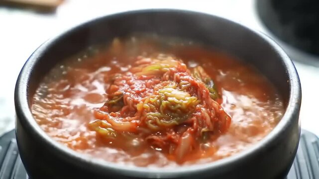 Spicy noodles soup dish