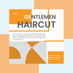 Gentlemen's Haircut social media post design template