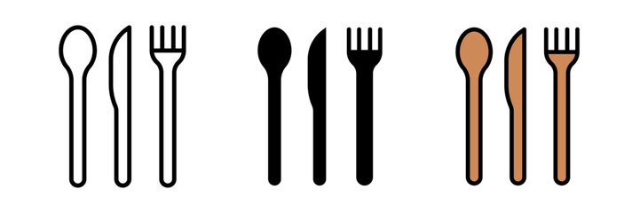 Cutlery icon restaurant business concept, vector illustration. stroke, filled and colored concept for web design.