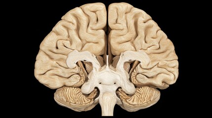 Detailed Anatomical Illustration of Human Brain Cross Section