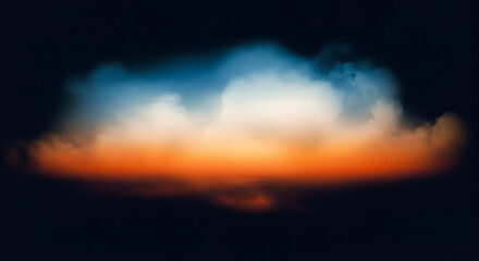 Obraz premium Dramatic clouds at dusk create a visually striking sky landscape painting