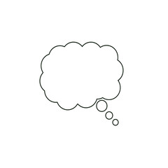 Simple cloud-shaped thought bubble isolated on white background. Editable vector design ideal for comics, brainstorming, or concept art. Clean, minimal style for versatile use.
