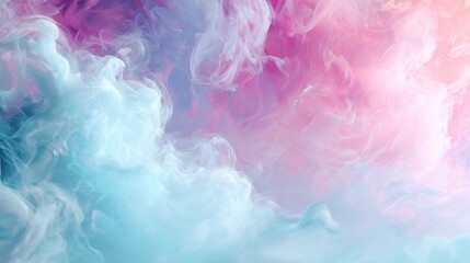 A swirling blend of teal and pink create a dreamlike, ethereal, abstract scene