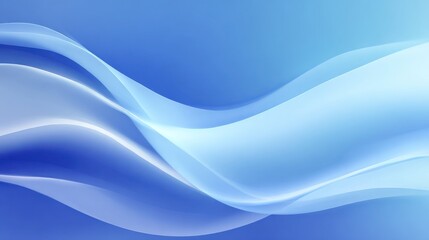 Fototapeta premium Abstract curves of light and dark blue create a flowing, ethereal composition