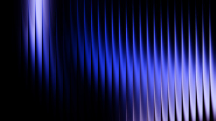 Abstract glowing blue light waves on dark background, futuristic gradient stripe pattern, fractal stripes glass texture. modern neon digital wallpaper