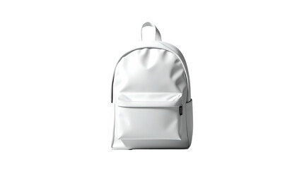 Obraz premium Blank white backpack, front view, simple design