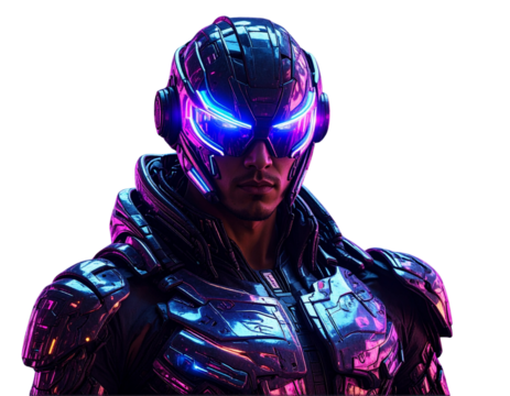 Untitled design - San Dr – Futuristic Hero with Neon Glow
