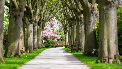 Obraz premium Spring park walkway