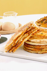 Chinese Scallion Pancakes Traditional Shanghai Style Food Photography