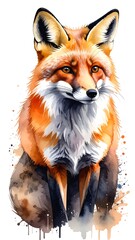 Obraz premium Watercolor fox portrait
