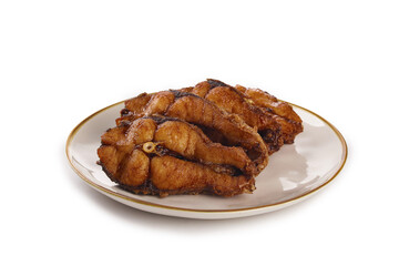 Shanghai Smoked Fish Specialty - Traditional Chinese Cuisine on White Plate