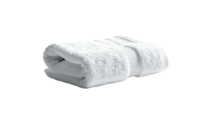 Folded white towel, soft texture, simple fold