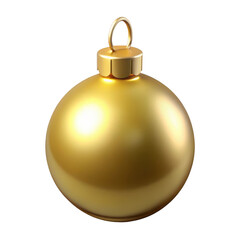 3d golden christmas ornament isolated on transparent background