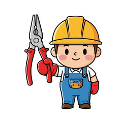 little handyman a childs dream of building, isolated on transparent background