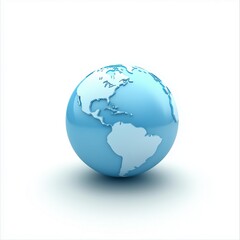 Fototapeta premium A soft blue globe icon on a white background
