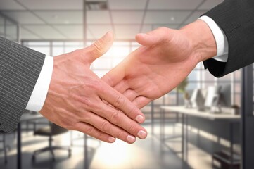 Obraz premium Negotiation, business people handshake at meeting in office
