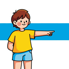 the curious boys pointing adventure a journey of discovery, isolated on transparent background