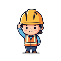 the curious engineer a cartoons thoughtful inspection, isolated on transparent background