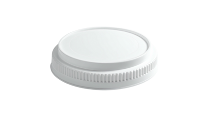 White plastic lid with ribbed edge