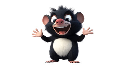 Cute and Quirky Cartoon Monster with Expressive Smile and Playful Attitude