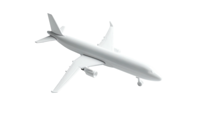 Simple, light gray airplane model, angled slightly downwards