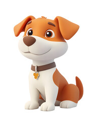 Cute Cartoon Dog Puppy Mascot in Studio Setting