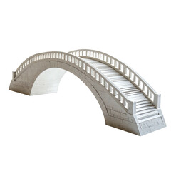White arched bridge with stairs