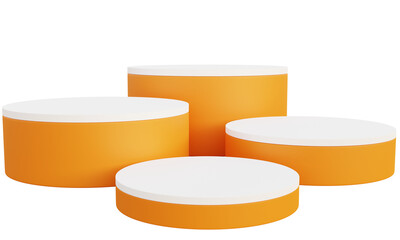 Orange and white podium for advertising premium products on Halloween, 3D illustration.