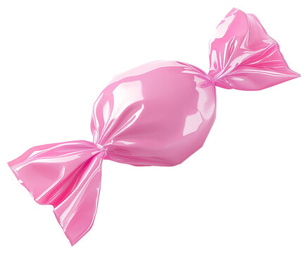 Pink candy 3d rendering icon illustration PNG. cartoon minimal style candy on transparent isolated background.