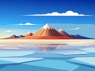 salar de uyuni bolivia nature landscape illustration