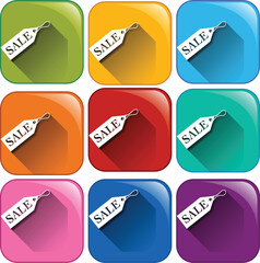 Premium golden sale label collection with discount shopping promotion set