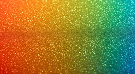 A vibrant, sparkling background with a bright gradient from orange to blue and a shimmering glitter texture