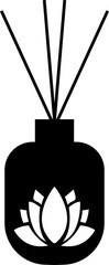Reed Diffuser Icon , Fragrance Bottle, Aroma Sticks, Home Scent, Relaxation, Wellness, Spa, Air Freshener, and Aromatherapy Symbols in Modern Vector Style, Open Outline Naturopathy Icons design