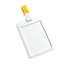 White ID card with yellow clip