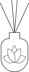 Reed Diffuser Icon , Fragrance Bottle, Aroma Sticks, Home Scent, Relaxation, Wellness, Spa, Air Freshener, and Aromatherapy Symbols in Modern Vector Style, Open Outline Naturopathy Icons design