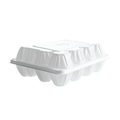 White plastic egg carton, 12 compartments