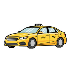 Fototapeta premium Yellow Taxi Vector – Flat Urban Transport Illustration