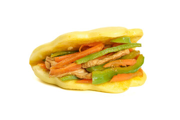 Handmade Lotus Leaf Cake with Shredded Pork and Vegetables Asian Food Picture