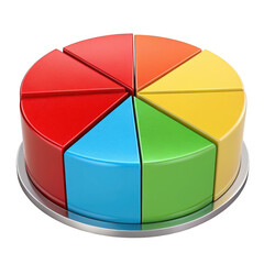 Obraz premium 3d rainbow cake slices isolated on transparent background