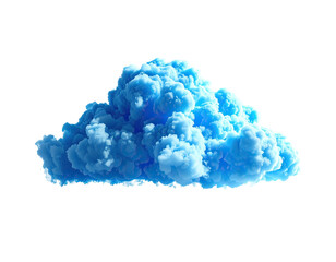 Abstract blue cloud-like shape against black