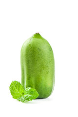 Fresh Mini Kiwi Fruit with Mint Leaves on White Background