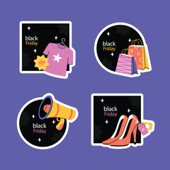 Shopping concept illustration with cart bag and online retail elements