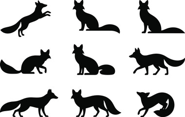 collection of animals silhouettes